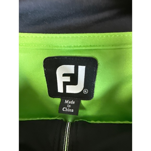 FootJoy FJ Performance Golf Pullover Mens Size XL Bright Green 1/4 Zip Sailing - Picture 4 of 12